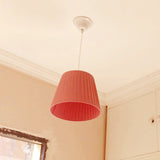 1 Light Fold Bucket Pendant Light Nordic Style Fabric Hanging Lamp for Hotel Bedroom Clearhalo 'Ceiling Lights' 'Pendant Lights' 'Pendants' Lighting' 187444