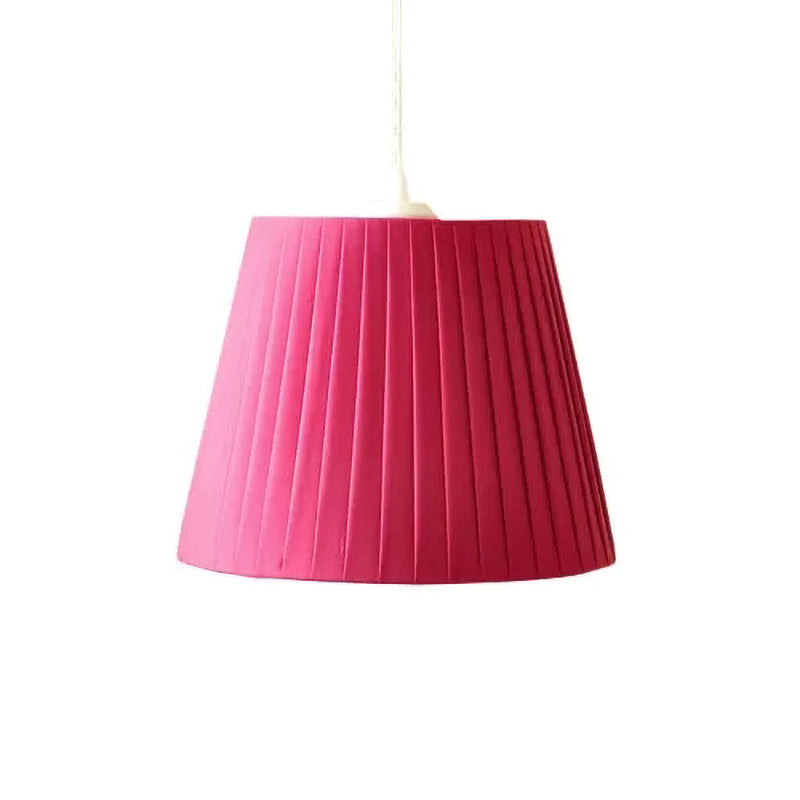 1 Light Fold Bucket Pendant Light Nordic Style Fabric Hanging Lamp for Hotel Bedroom Clearhalo 'Ceiling Lights' 'Pendant Lights' 'Pendants' Lighting' 187445