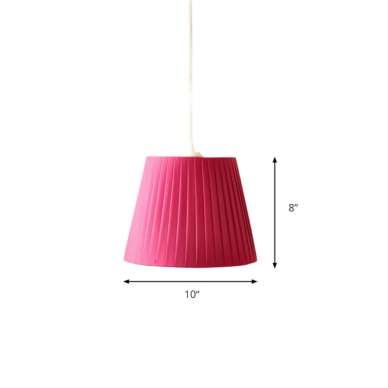 1 Light Fold Bucket Pendant Light Nordic Style Fabric Hanging Lamp for Hotel Bedroom Clearhalo 'Ceiling Lights' 'Pendant Lights' 'Pendants' Lighting' 187446