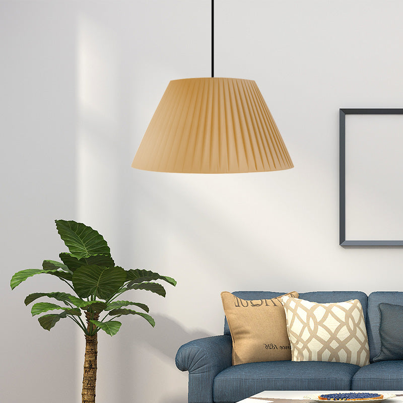 Kids Fold Tapered Shade Hanging Light Fabric One Light Pendant Lamp for Girls Bedroom Coffee Clearhalo 'Ceiling Lights' 'Pendant Lights' 'Pendants' Lighting' 187455_b0ccf0ff-d667-4064-8a46-6b94387040d8