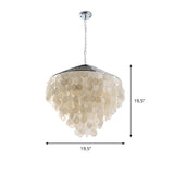 Waterfall Chandelier Light Fixture Modernism Shell 4 Lights Hanging Ceiling Light in White Clearhalo 'Ceiling Lights' 'Chandeliers' 'Modern Chandeliers' 'Modern' Lighting' 187481