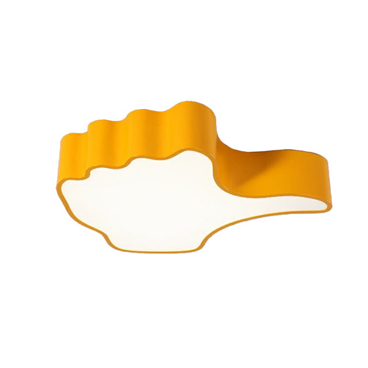 Thumbs-Up Flush Ceiling Light Modern Style Acrylic Flush Light in Yellow for Child Bedroom Clearhalo 'Ceiling Lights' 'Close To Ceiling Lights' 'Close to ceiling' 'Flush mount' Lighting' 187565