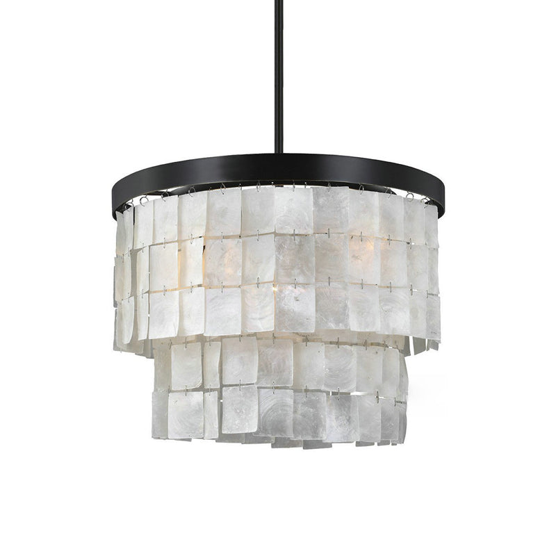 Cylinder Chandelier Lamp Nordic Shell 5 Lights White Hanging Ceiling Light for Living Room Clearhalo 'Ceiling Lights' 'Chandeliers' 'Modern Chandeliers' 'Modern' Lighting' 187569