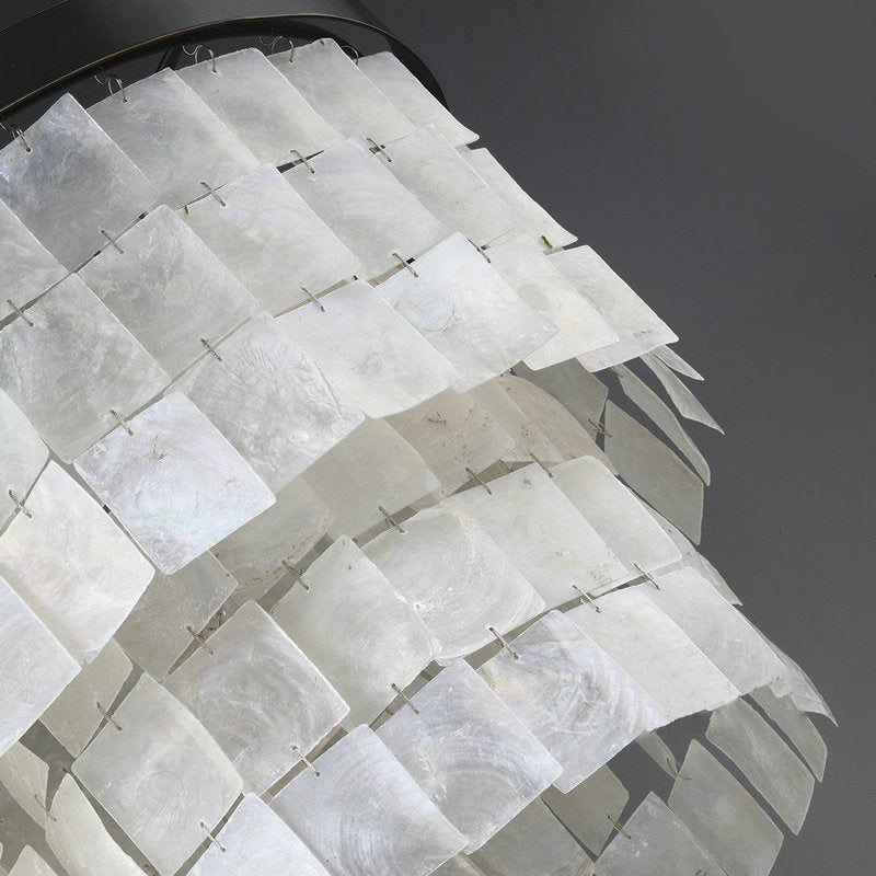 Cylinder Chandelier Lamp Nordic Shell 5 Lights White Hanging Ceiling Light for Living Room Clearhalo 'Ceiling Lights' 'Chandeliers' 'Modern Chandeliers' 'Modern' Lighting' 187571