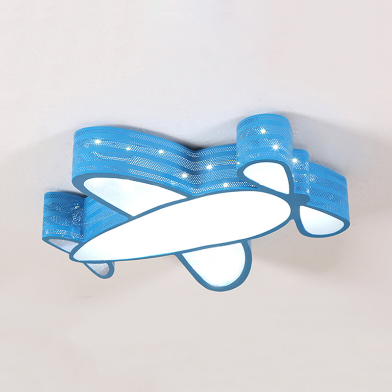 Kids Bedroom Propeller Plane Ceiling Fixture Metal Cartoon Style Ceiling Mount Light Clearhalo 'Ceiling Lights' 'Close To Ceiling Lights' 'Close to ceiling' 'Flush mount' Lighting' 187586