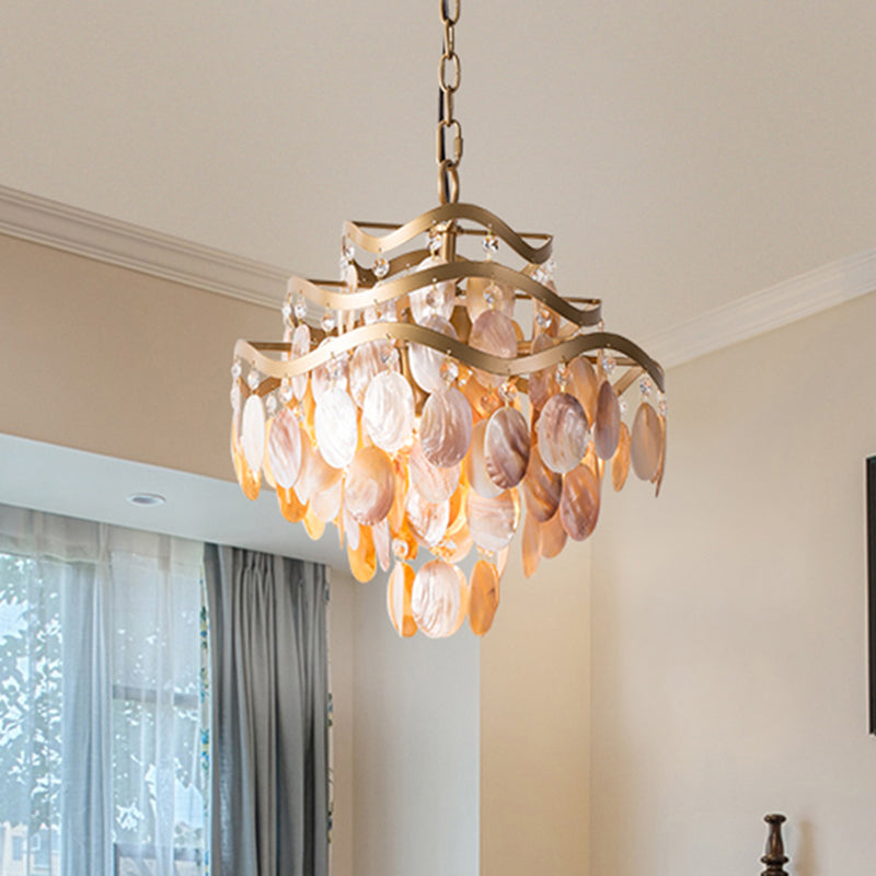 Contemporary Globe Acrylic Chandelier Light Multi-Head Ceiling Pendant with Crystal Shell Clearhalo 'Ceiling Lights' 'Chandeliers' 'Modern Chandeliers' 'Modern' Lighting' 187602