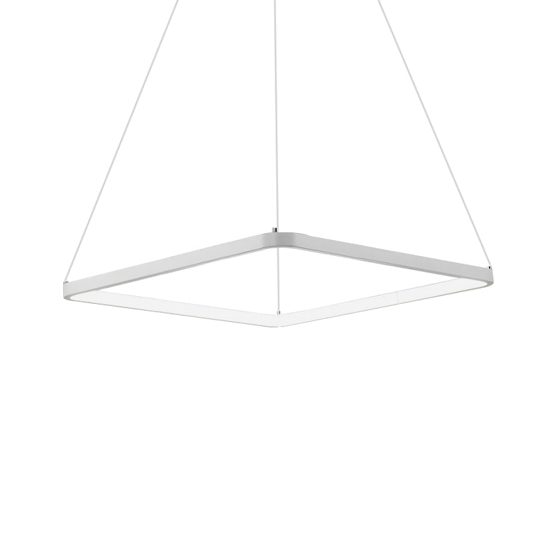 Square Chandelier Pendant Modernism Acrylic 1/2/3-Head Bedroom Ceiling Lighting Fixture in Warm/White/Natural Light Clearhalo 'Ceiling Lights' 'Chandeliers' 'Modern Chandeliers' 'Modern' Lighting' 187644