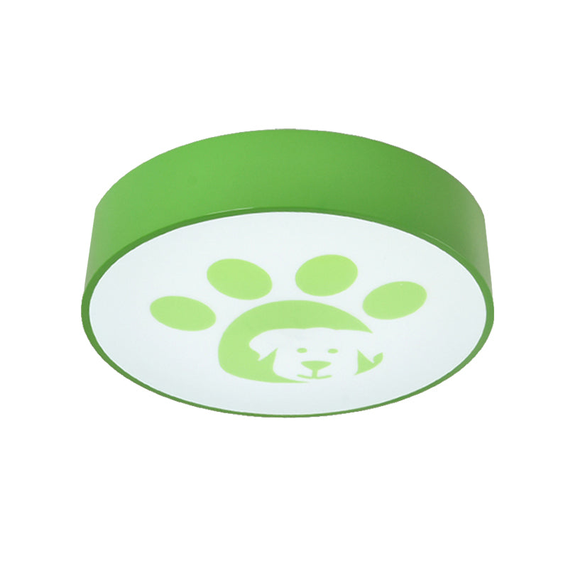 Round Shade Ceiling Mount Light with Dog Paw Lovely Acrylic Ceiling Lamp for Bathroom Clearhalo 'Ceiling Lights' 'Close To Ceiling Lights' 'Close to ceiling' 'Flush mount' Lighting' 187653