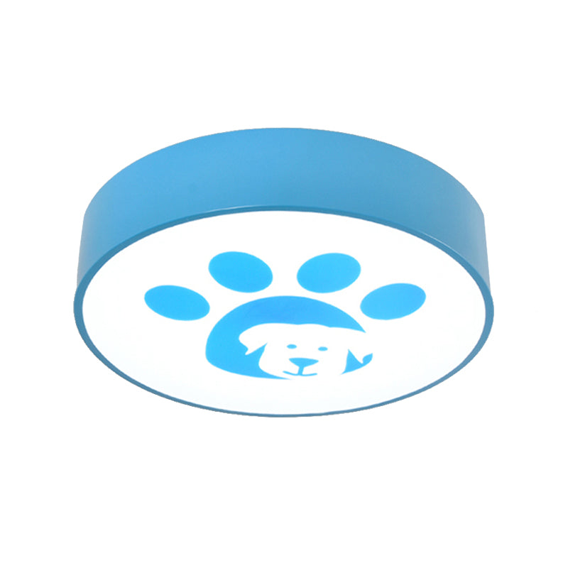 Round Shade Ceiling Mount Light with Dog Paw Lovely Acrylic Ceiling Lamp for Bathroom Clearhalo 'Ceiling Lights' 'Close To Ceiling Lights' 'Close to ceiling' 'Flush mount' Lighting' 187655