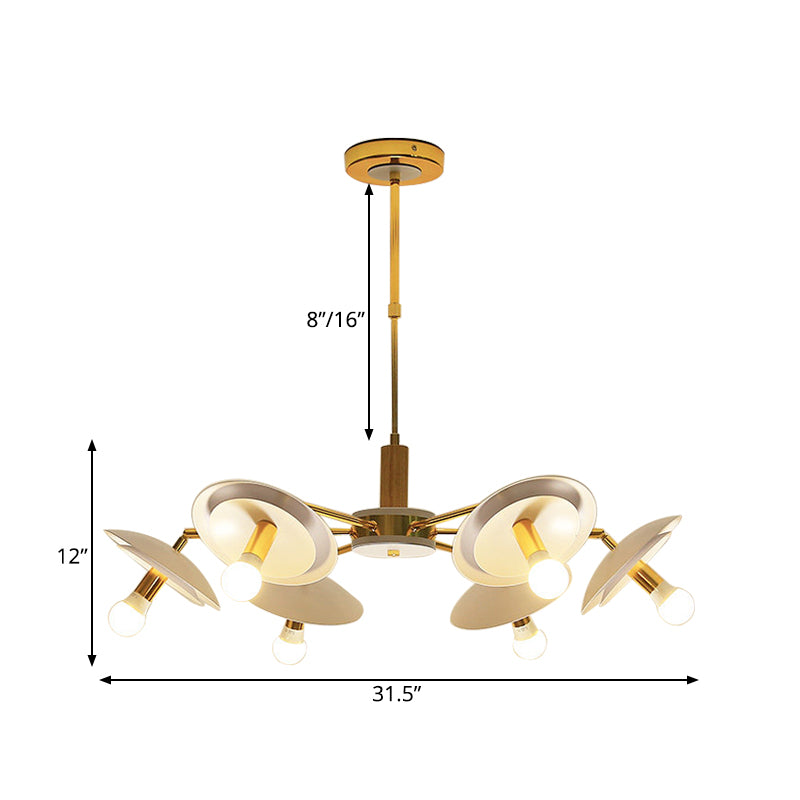 2 Tiers Hemishpere Hanging Light Simple Style Metal 4/6 Lights White Chandelier Light for Living Room Clearhalo 'Ceiling Lights' 'Chandeliers' 'Modern Chandeliers' 'Modern' Lighting' 187685