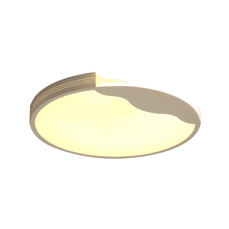 White LED Flush Mount Light Modern Acrylic Round Shade Ceiling Light Fixture in Warm/White Lighting, 16"/19.5" Width Clearhalo 'Ceiling Lights' 'Close To Ceiling Lights' 'Close to ceiling' 'Flush mount' Lighting' 187743