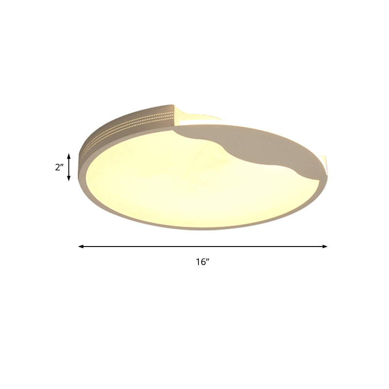 White LED Flush Mount Light Modern Acrylic Round Shade Ceiling Light Fixture in Warm/White Lighting, 16"/19.5" Width Clearhalo 'Ceiling Lights' 'Close To Ceiling Lights' 'Close to ceiling' 'Flush mount' Lighting' 187744