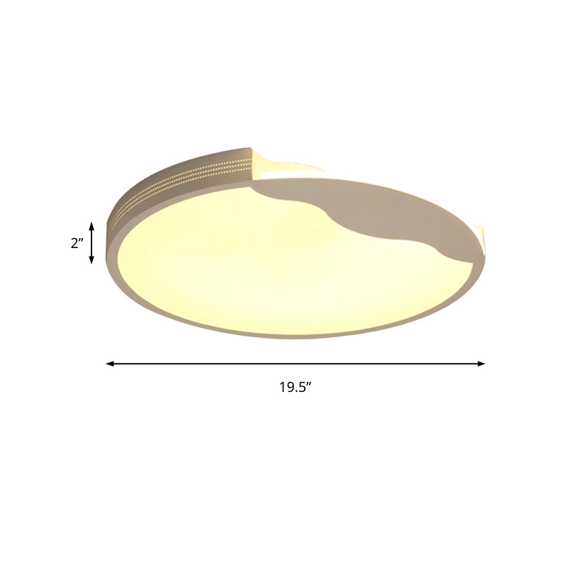 White LED Flush Mount Light Modern Acrylic Round Shade Ceiling Light Fixture in Warm/White Lighting, 16"/19.5" Width Clearhalo 'Ceiling Lights' 'Close To Ceiling Lights' 'Close to ceiling' 'Flush mount' Lighting' 187745