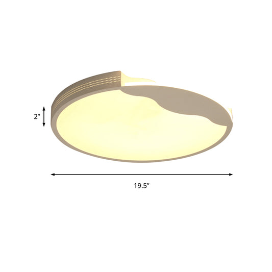 White LED Flush Mount Light Modern Acrylic Round Shade Ceiling Light Fixture in Warm/White Lighting, 16"/19.5" Width Clearhalo 'Ceiling Lights' 'Close To Ceiling Lights' 'Close to ceiling' 'Flush mount' Lighting' 187745