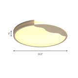 White LED Flush Mount Light Modern Acrylic Round Shade Ceiling Light Fixture in Warm/White Lighting, 16"/19.5" Width Clearhalo 'Ceiling Lights' 'Close To Ceiling Lights' 'Close to ceiling' 'Flush mount' Lighting' 187746