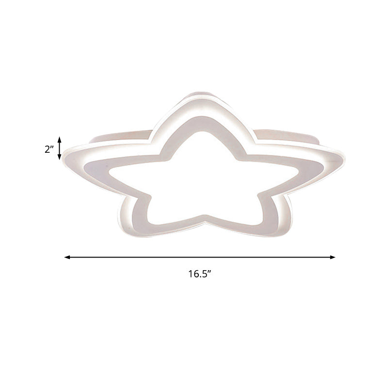 Simple Style White Flush Mount Light Star Shape Acrylic Ceiling Fixture for Child Bedroom Clearhalo 'Ceiling Lights' 'Close To Ceiling Lights' 'Close to ceiling' 'Flush mount' Lighting' 187851