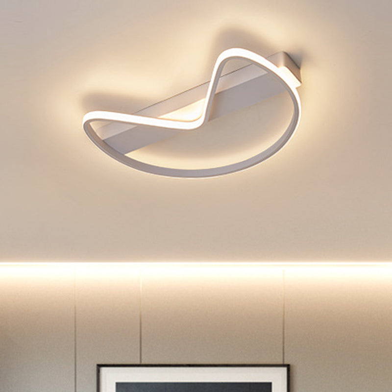 Bow Shaped Foyer Kitchen Ceiling Light Metal Nordic Style Flush Mount Light White Clearhalo 'Ceiling Lights' 'Close To Ceiling Lights' 'Close to ceiling' 'Flush mount' Lighting' 187876