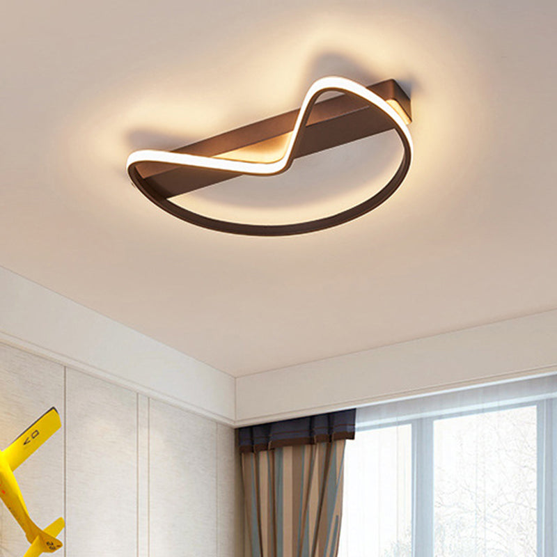 Bow Shaped Foyer Kitchen Ceiling Light Metal Nordic Style Flush Mount Light Brown Clearhalo 'Ceiling Lights' 'Close To Ceiling Lights' 'Close to ceiling' 'Flush mount' Lighting' 187881