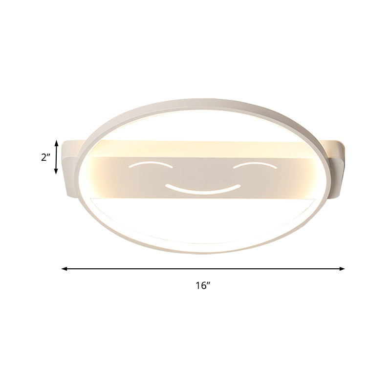 Acrylic Smiling Face Ceiling Lamp Contemporary Flush Mount Light in White for Dining Room Clearhalo 'Ceiling Lights' 'Close To Ceiling Lights' 'Close to ceiling' 'Flush mount' Lighting' 187892