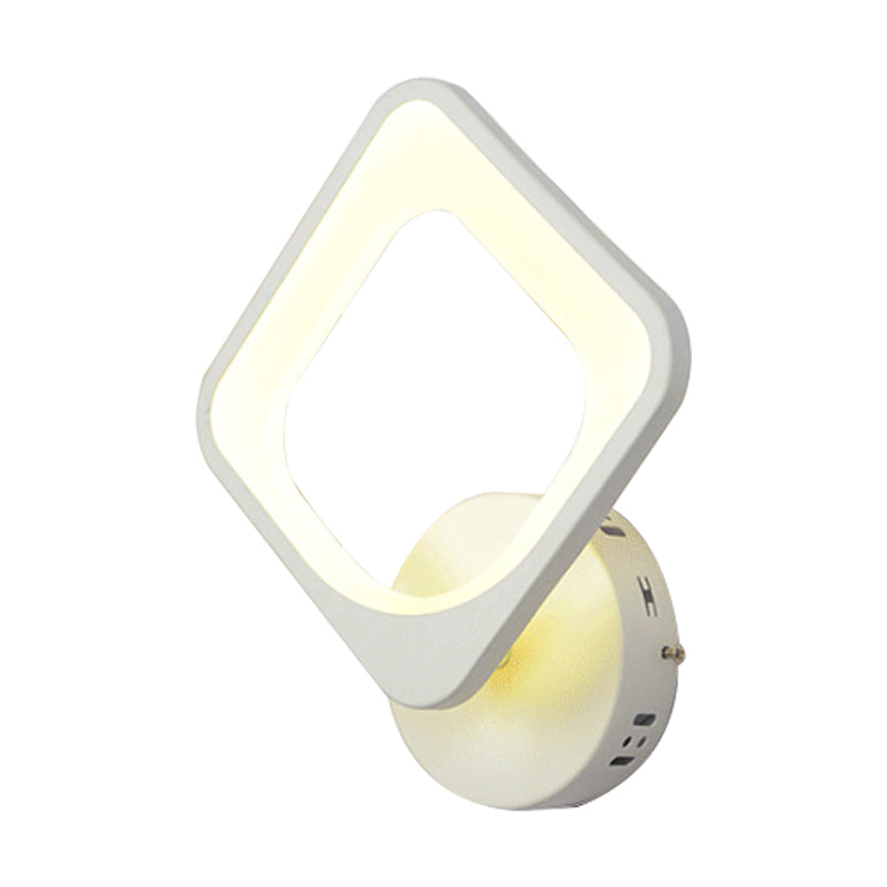 Square Shaped Wall Light Simple Style Acrylic Sconce Light in White for Stair Corridor Clearhalo 'Wall Lamps & Sconces' 'Wall Lights' Lighting' 187917