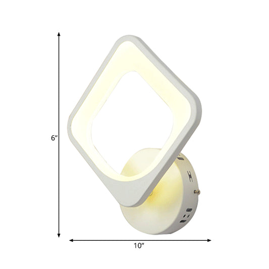 Square Shaped Wall Light Simple Style Acrylic Sconce Light in White for Stair Corridor Clearhalo 'Wall Lamps & Sconces' 'Wall Lights' Lighting' 187918