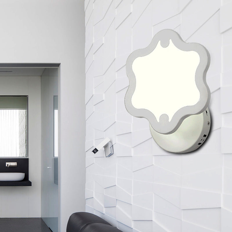 Blossom Hotel Corridor Wall Sconce Acrylic Modern Style Sconce Light in White Finish White Clearhalo 'Wall Lamps & Sconces' 'Wall Lights' Lighting' 187919