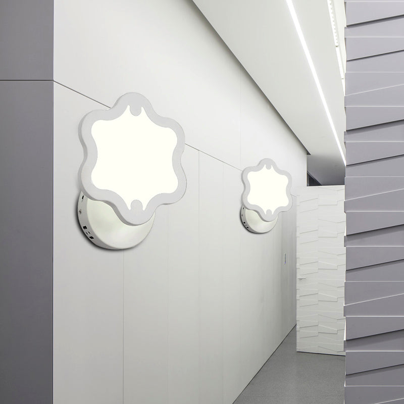 Blossom Hotel Corridor Wall Sconce Acrylic Modern Style Sconce Light in White Finish Clearhalo 'Wall Lamps & Sconces' 'Wall Lights' Lighting' 187920