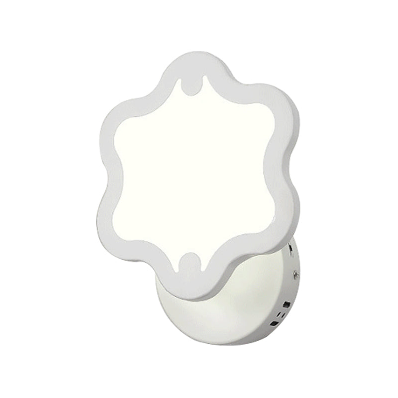 Blossom Hotel Corridor Wall Sconce Acrylic Modern Style Sconce Light in White Finish Clearhalo 'Wall Lamps & Sconces' 'Wall Lights' Lighting' 187921