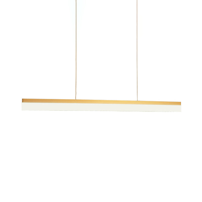 LED Office Pendant Light with Linear Acrylic Shade Black/Gold Ceiling Lamp over Table in Warm/White/Natural Light, 39"/47" Wide Clearhalo 'Ceiling Lights' 'Modern Pendants' 'Modern' 'Pendant Lights' 'Pendants' Lighting' 187976