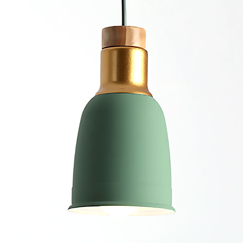 Bell Hanging Lighting Nordic Metal 1 Light Black/Grey/White Pendant Ceiling Light Green Clearhalo 'Ceiling Lights' 'Modern Pendants' 'Modern' 'Pendant Lights' 'Pendants' Lighting' 187987