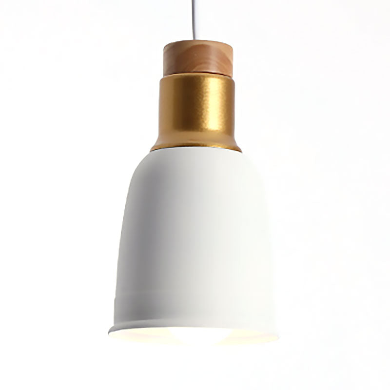 Bell Hanging Lighting Nordic Metal 1 Light Black/Grey/White Pendant Ceiling Light White Clearhalo 'Ceiling Lights' 'Modern Pendants' 'Modern' 'Pendant Lights' 'Pendants' Lighting' 187992