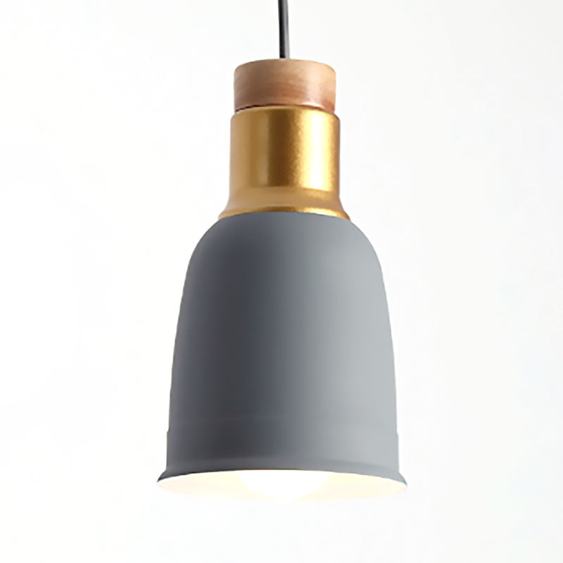 Bell Hanging Lighting Nordic Metal 1 Light Black/Grey/White Pendant Ceiling Light Grey Clearhalo 'Ceiling Lights' 'Modern Pendants' 'Modern' 'Pendant Lights' 'Pendants' Lighting' 187994