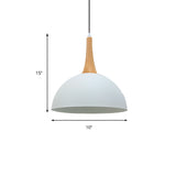 1 Light Dome Hanging Light Black/White Modern Stylish Metal Hanging Lamp for Meeting Room Market Clearhalo 'Ceiling Lights' 'Modern Pendants' 'Modern' 'Pendant Lights' 'Pendants' Lighting' 188034