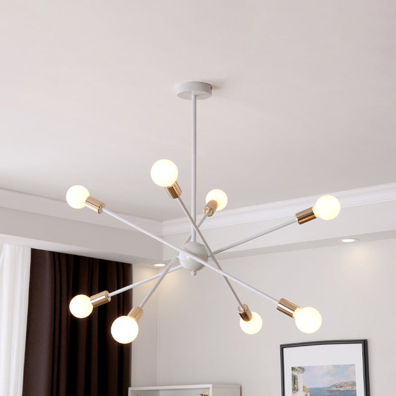 Metal Line Spark Chandelier Contemporary Pendant Light for Kitchen Dining Room 8 White Clearhalo 'Ceiling Lights' 'Chandeliers' 'Modern Chandeliers' 'Modern' Lighting' 188197