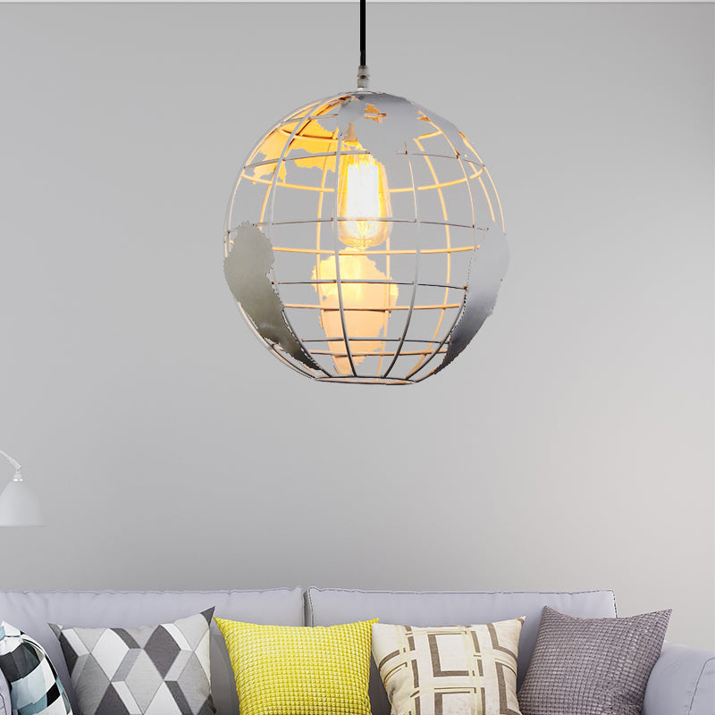 One Light Globe Cage Pendant Light Modern Style Metal Hanging Lamp for Restaurant Clearhalo 'Ceiling Lights' 'Pendant Lights' 'Pendants' Lighting' 188210