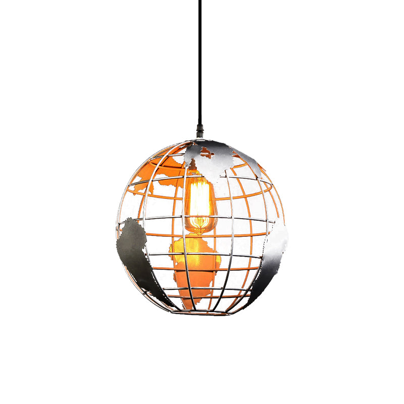 One Light Globe Cage Pendant Light Modern Style Metal Hanging Lamp for Restaurant Clearhalo 'Ceiling Lights' 'Pendant Lights' 'Pendants' Lighting' 188216