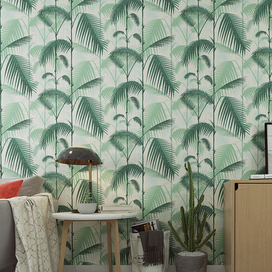 Tropical Plants Wall Covering in Green Non-Pasted Leaves Wall Art, 20.5-inch x 33-foot Green Clearhalo 'Modern wall decor' 'Modern' 'Wallpaper' Wall Decor' 1883653