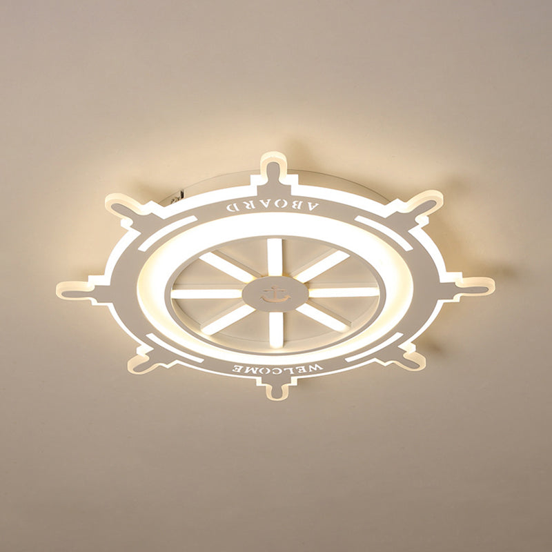 Acrylic Rudder Ceiling Mount Light Nautical Style Ceiling Fixture in White for Baby Bedroom Clearhalo 'Ceiling Lights' 'Close To Ceiling Lights' 'Close to ceiling' 'Flush mount' Lighting' 188371