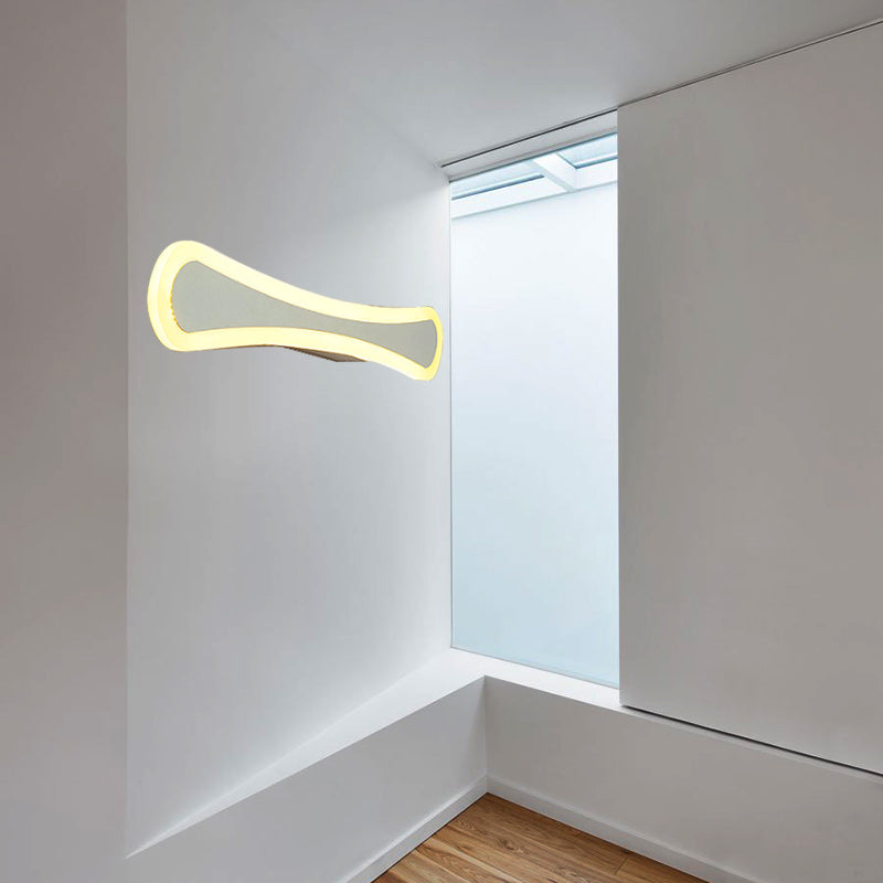 Simple Style Linear Wall Sconce Acrylic White Finish Wall Light for Bedroom Bathroom Clearhalo 'Wall Lamps & Sconces' 'Wall Lights' Lighting' 188401