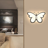 Kids White Wall Sconce Butterfly Shape Acrylic Wall Light for Bedside Dining Room Clearhalo 'Wall Lamps & Sconces' 'Wall Lights' Lighting' 188405