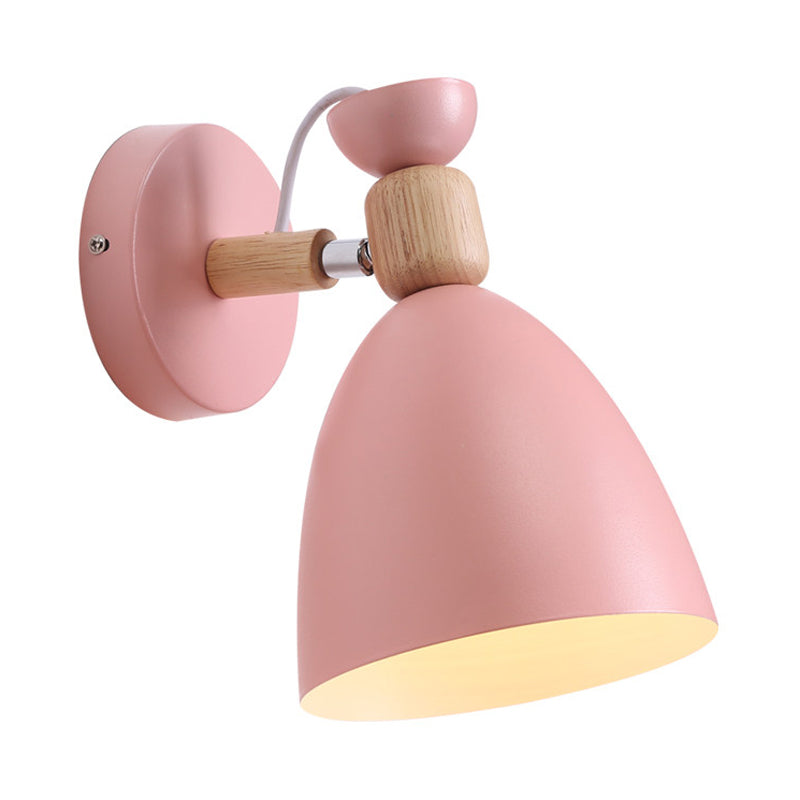 Macaron Dome Wall Sconce Rotatable Metal 1 Head Sconce Light for Restaurant Stair Clearhalo 'Wall Lamps & Sconces' 'Wall Lights' Lighting' 188493