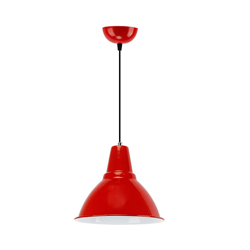 Dome Shade Metal Ceiling Fixture Industrial Stylish 1 Bulb Dining Room Hanging Light Fixture in Red/Yellow Clearhalo 'Art Deco Pendants' 'Cast Iron' 'Ceiling Lights' 'Ceramic' 'Crystal' 'Industrial Pendants' 'Industrial' 'Metal' 'Middle Century Pendants' 'Pendant Lights' 'Pendants' 'Tiffany' Lighting' 1885686