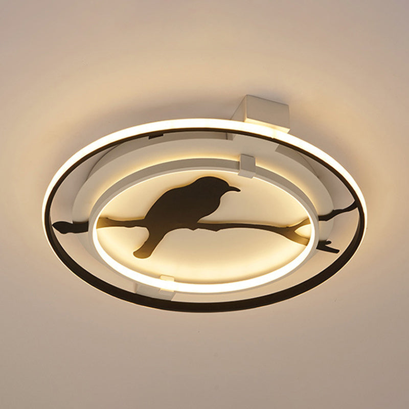 Bathroom Bedroom Bird Ceiling Mount Light Acrylic Ceiling Lamp in Black Finish Clearhalo 'Ceiling Lights' 'Close To Ceiling Lights' 'Close to ceiling' 'Flush mount' Lighting' 188610