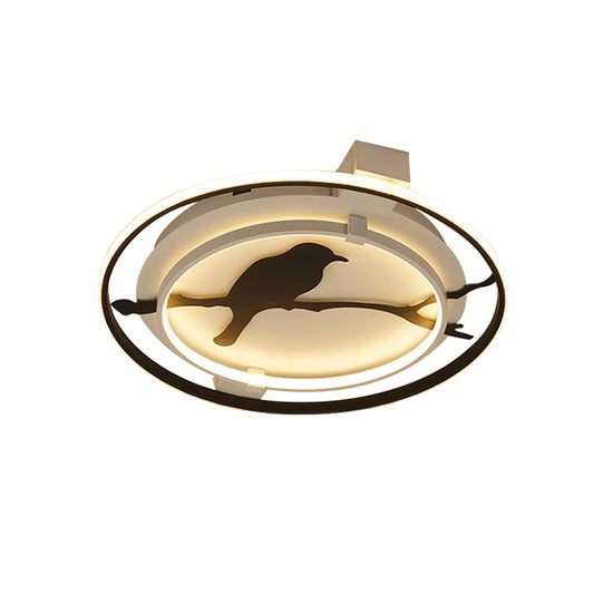 Bathroom Bedroom Bird Ceiling Mount Light Acrylic Ceiling Lamp in Black Finish Clearhalo 'Ceiling Lights' 'Close To Ceiling Lights' 'Close to ceiling' 'Flush mount' Lighting' 188612