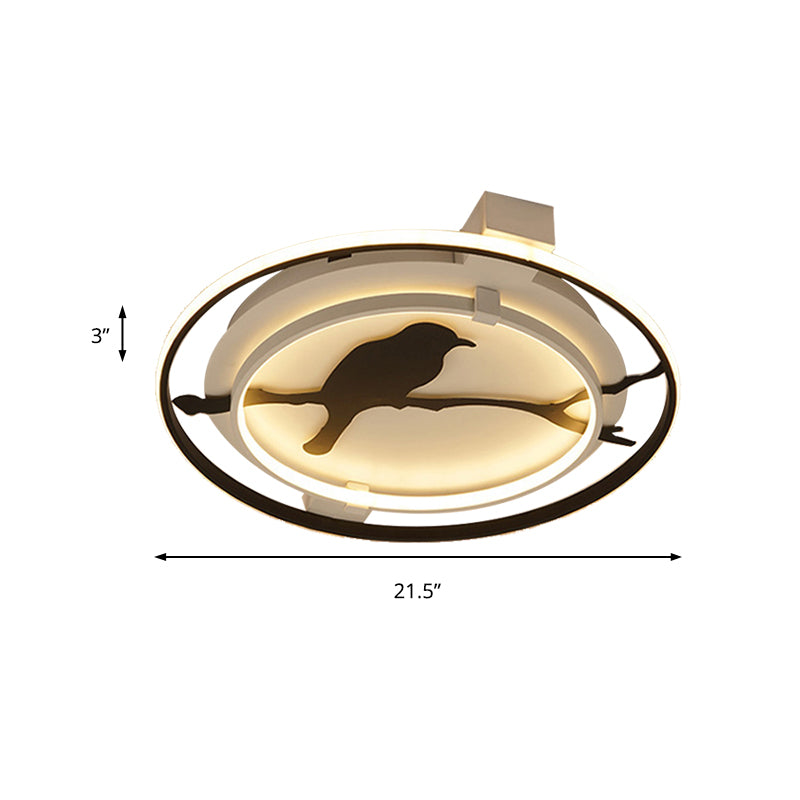 Bathroom Bedroom Bird Ceiling Mount Light Acrylic Ceiling Lamp in Black Finish Clearhalo 'Ceiling Lights' 'Close To Ceiling Lights' 'Close to ceiling' 'Flush mount' Lighting' 188614