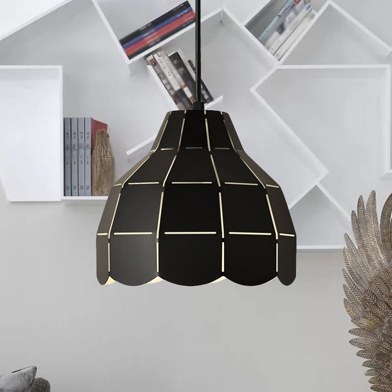 Black/Grey/White Dome Pendant Light One Bulb Nordic Style Metal Hanging Lamp for Dining Room Clearhalo 'Ceiling Lights' 'Modern Pendants' 'Modern' 'Pendant Lights' 'Pendants' Lighting' 1886157