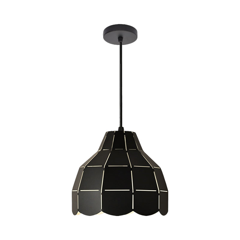 Black/Grey/White Dome Pendant Light One Bulb Nordic Style Metal Hanging Lamp for Dining Room Clearhalo 'Ceiling Lights' 'Modern Pendants' 'Modern' 'Pendant Lights' 'Pendants' Lighting' 1886158