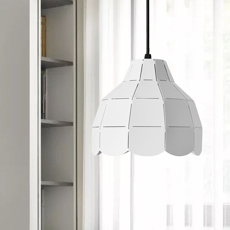 Black/Grey/White Dome Pendant Light One Bulb Nordic Style Metal Hanging Lamp for Dining Room Clearhalo 'Ceiling Lights' 'Modern Pendants' 'Modern' 'Pendant Lights' 'Pendants' Lighting' 1886161