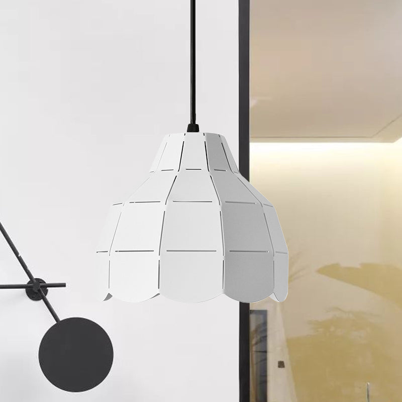 Black/Grey/White Dome Pendant Light One Bulb Nordic Style Metal Hanging Lamp for Dining Room Clearhalo 'Ceiling Lights' 'Modern Pendants' 'Modern' 'Pendant Lights' 'Pendants' Lighting' 1886162