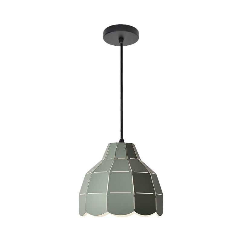 Black/Grey/White Dome Pendant Light One Bulb Nordic Style Metal Hanging Lamp for Dining Room Grey Clearhalo 'Ceiling Lights' 'Modern Pendants' 'Modern' 'Pendant Lights' 'Pendants' Lighting' 1886167